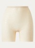 Corrigerende short met opengewerkt dessin - Creme