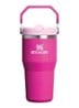 The IceFlow™ Flip Straw waterfles 0,6 liter - Fuchsia