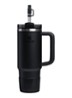 The Quencher® bekerhoes en rietjes dop 3-delig - Zwart