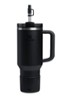 The Quencher® bekerhoes en rietjes dop 3-delig - Zwart