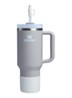 The Quencher® bekerhoes en rietjes dop 3-delig - Lichtgrijs