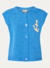 Grofgebreid gilet met logo - Blauw