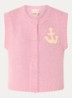 Grofgebreid gilet met logo - Roze