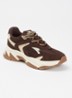 Ample sneaker met suède details - Donkerbruin