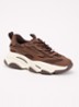 Possession-E sneaker met mesh details - Bruin