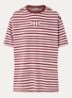 Oversized T-shirt met streepprint - Roze