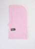 Skiglitz ribgebreide balaclava in wolblend met logo - Roze