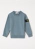 00001 sweater met logo - Staalblauw