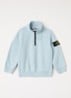 00005 sweater met logo en halve rits - Lichtblauw