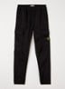 00006 tapered fit cargobroek met logo - Zwart