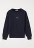 00014 sweater met logo- en backprint - Donkerblauw