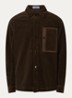 Regular fit overshirt van corduroy met borstzak - Bruin