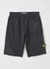 200006 straight fit korte joggingbroek met opgestikte zak - Zwart