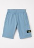 200006 straight fit korte joggingbroek met opgestikte zak - Staalblauw