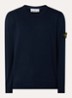 86002 fijngebreide trui met logo - Donkerblauw