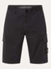 S0004 Straight fit korte cargobroek met logo - Zwart