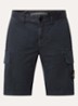 S0004 Straight fit korte cargobroek met logo - Donkerblauw