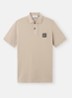 S0017 slim fit polo met logoborduring - Beige