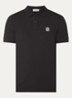 S0017 slim fit polo van piqué katoen met logo - Zwart