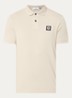 S0017 slim fit polo van piqué katoen met logo - Zand