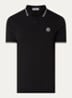 S0018 regular fit polo met logoborduring - Zwart