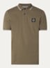 S0018 regular fit polo met logoborduring - Legergroen