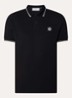 S0018 slim fit polo van piqué katoen met logoborduring - Zwart