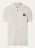 S0018 slim fit polo van piqué katoen met logoborduring - Beige