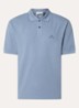 S0039 regular fit polo met logoborduring - Staalblauw