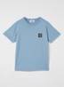 S0047 T-shirt met logo - Staalblauw