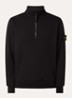S0051 sweater met halve rits en logo - Zwart