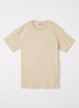 S0377 T-shirt met logo- en backprint - Beige