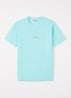S0377 T-shirt met logo- en backprint - Turquoise