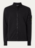 S0410 sweater met opgestikte zak en logoborduring - Zwart
