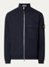 S0451 overshirt in wolblend met borstzak - Donkerblauw