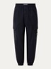 S0451 tapered fit joggingbroek met steekzakken - Donkerblauw