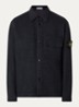 S0461 overshirt in wolblend met logo - Donkerblauw