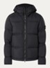 S0483 puffer jacket met donsvulling en afneembare capuchon - Zwart