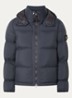 S0483 puffer jacket met donsvulling en afneembare capuchon - Donkerblauw