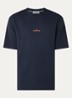 S0534 T-shirt met logo- en backprint - Donkerblauw