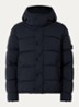 S0F52 puffer jack van scheerwol met donsvulling en afneembare capuchon - Donkerblauw
