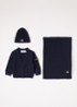 Set van vest met muts en sjaal in giftbox 3-delig - Donkerblauw
