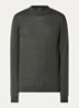 Marek fijngebreide pullover van wol met col - Groen