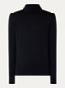 Ribgebreide trui van scheerwol met col - Donkerblauw