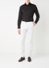 Santos slim fit overhemd met stretch - Zwart