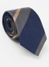 Stropdas van zijde met streepprint - Donkerblauw