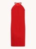 Carla mini halterjurk van travelstof - Rood