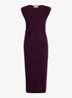 Jewel midi jurk met ronde hals - Paars