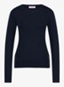 Lana fijngebreide pullover met ronde hals - Donkerblauw