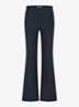 Sally mid waist flared fit broek van travelstof - Blauw